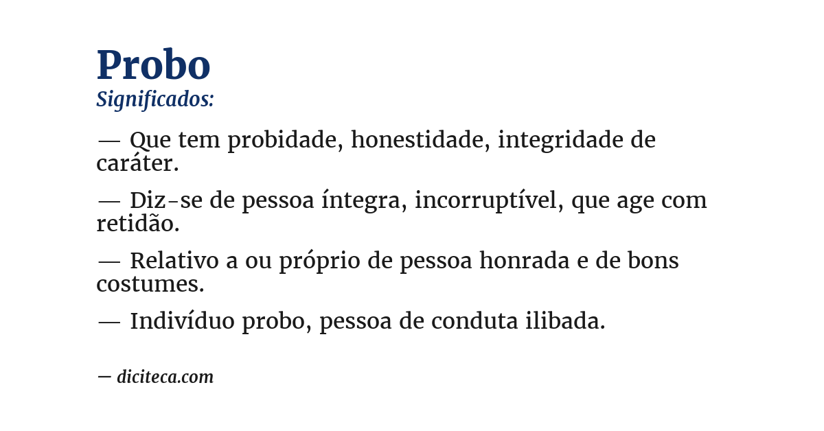 Significado de probo