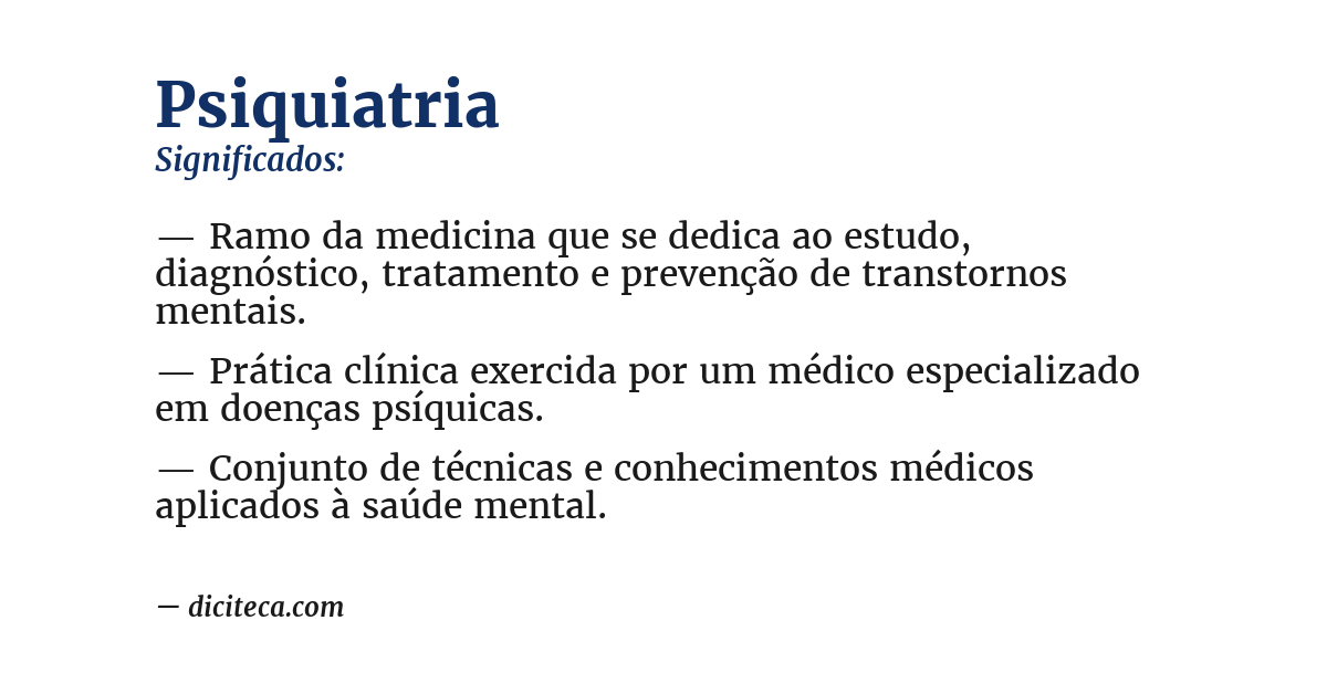 Significado de psiquiatria