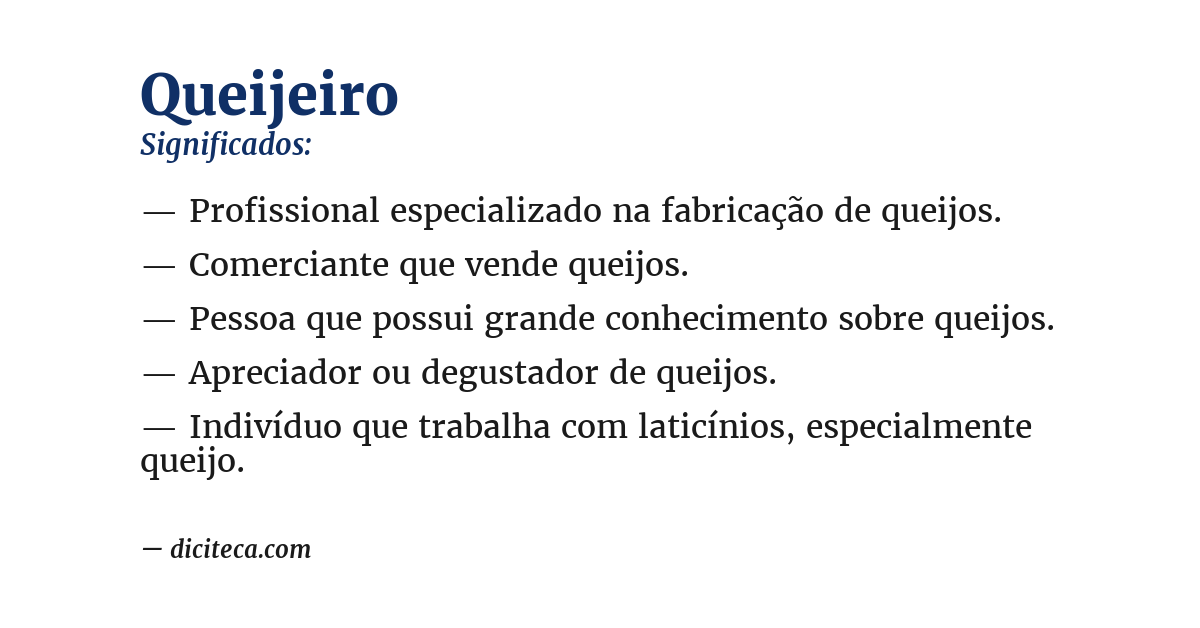Significado de queijeiro