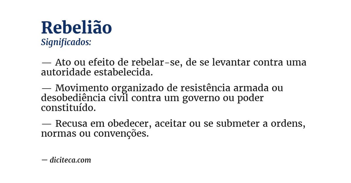 Significado de rebelião