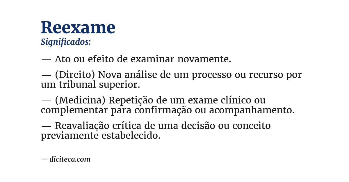Significado de reexame