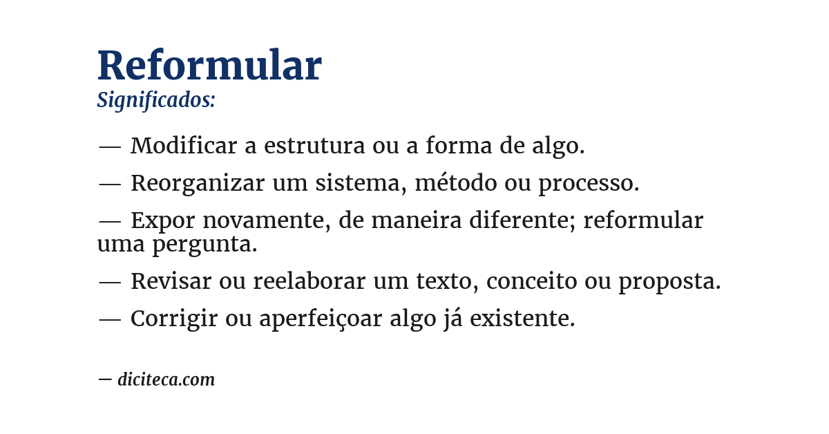 Significado de reformular