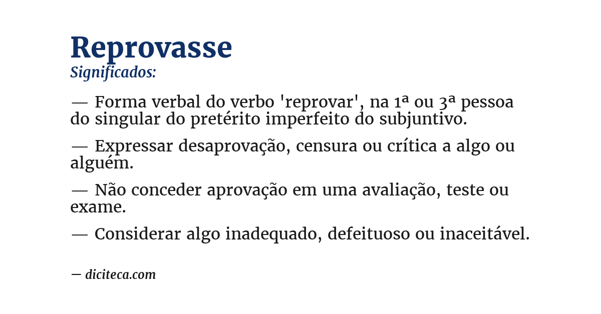 Significado de reprovasse