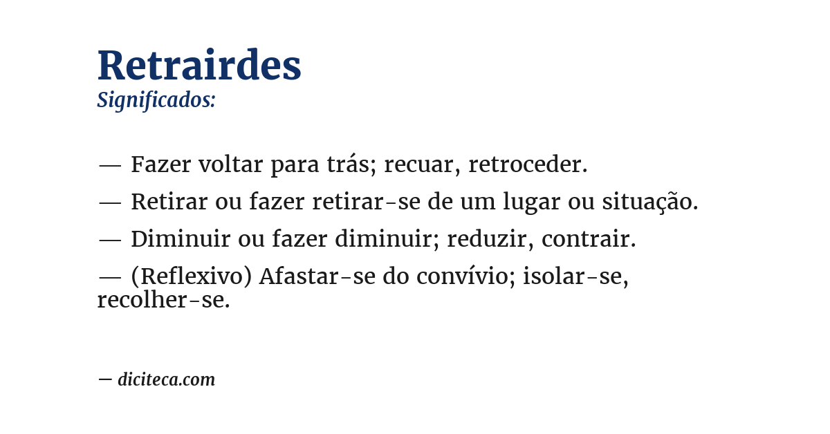 Significado de retrairdes