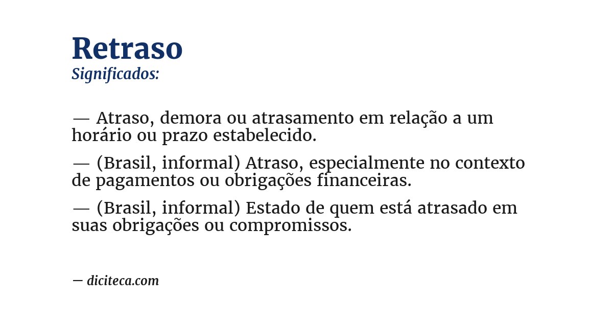 Significado de retraso