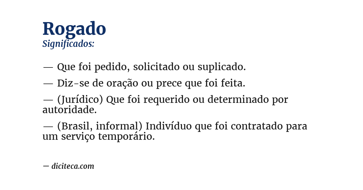 Significado de rogado