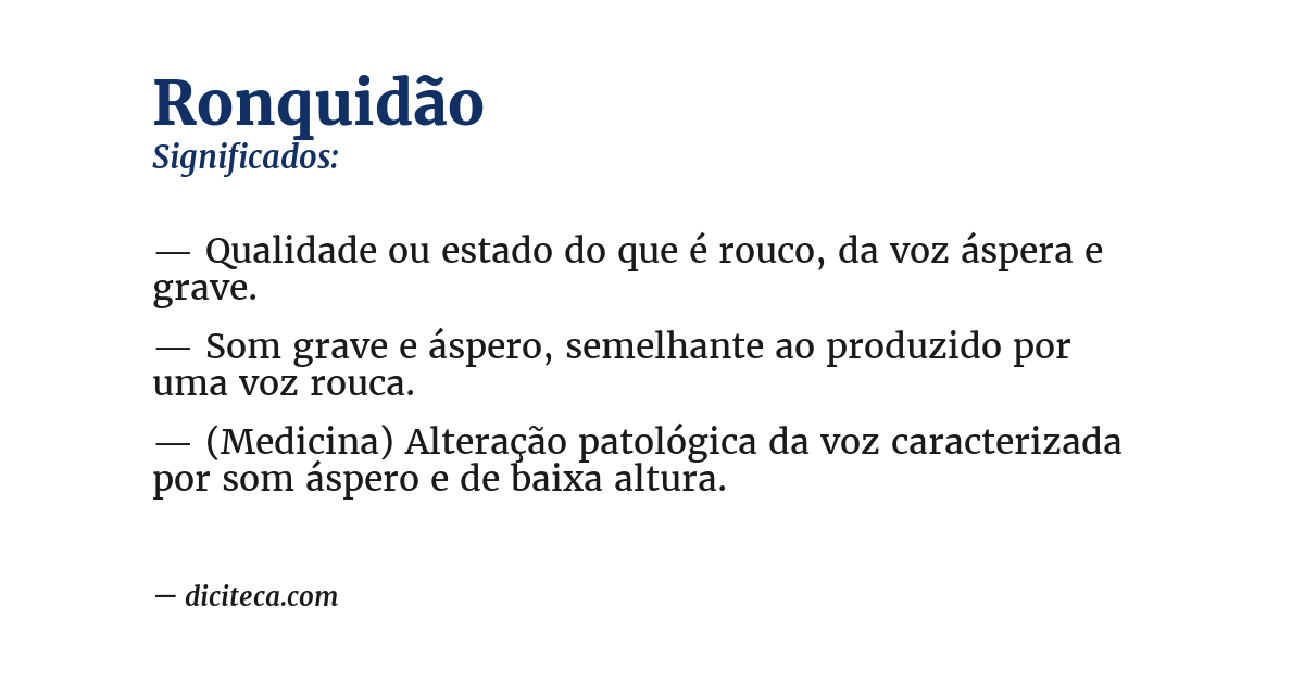 Significado de ronquidão