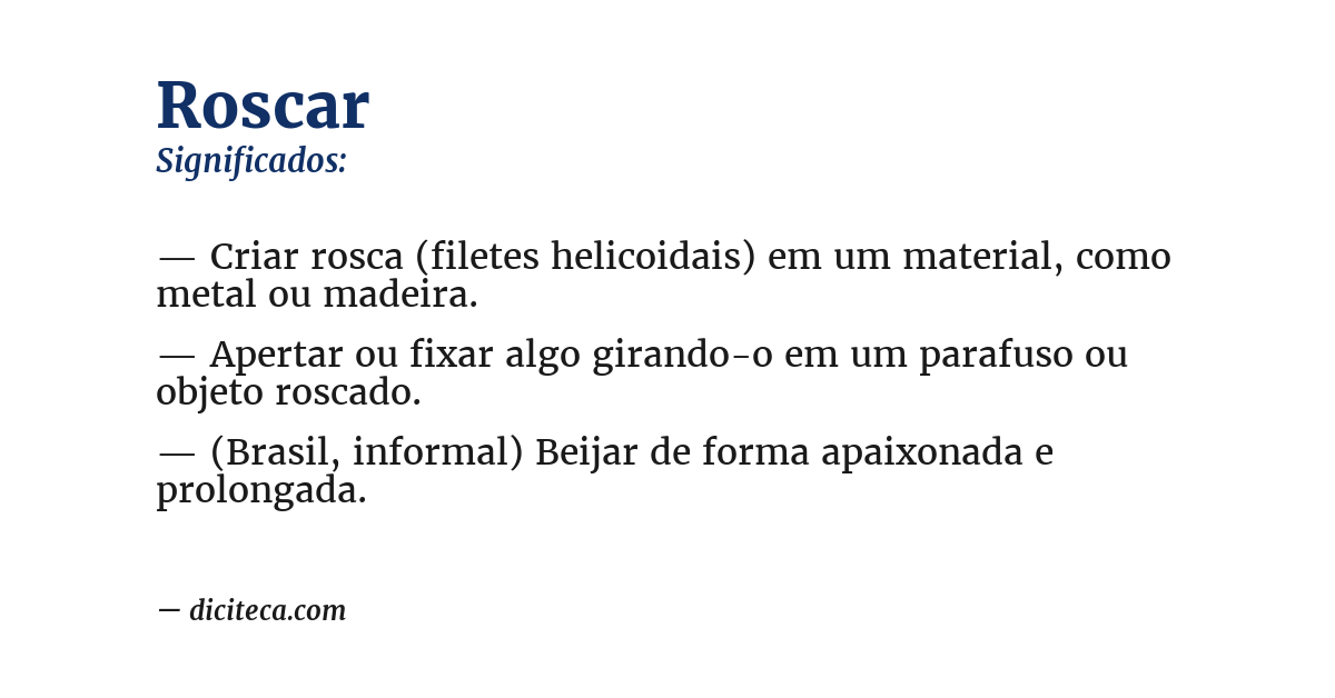 Significado de roscar