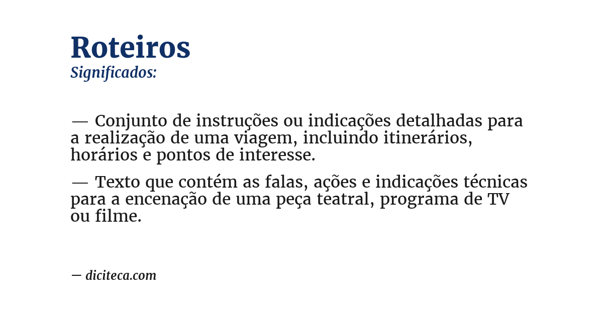 Significado de roteiros