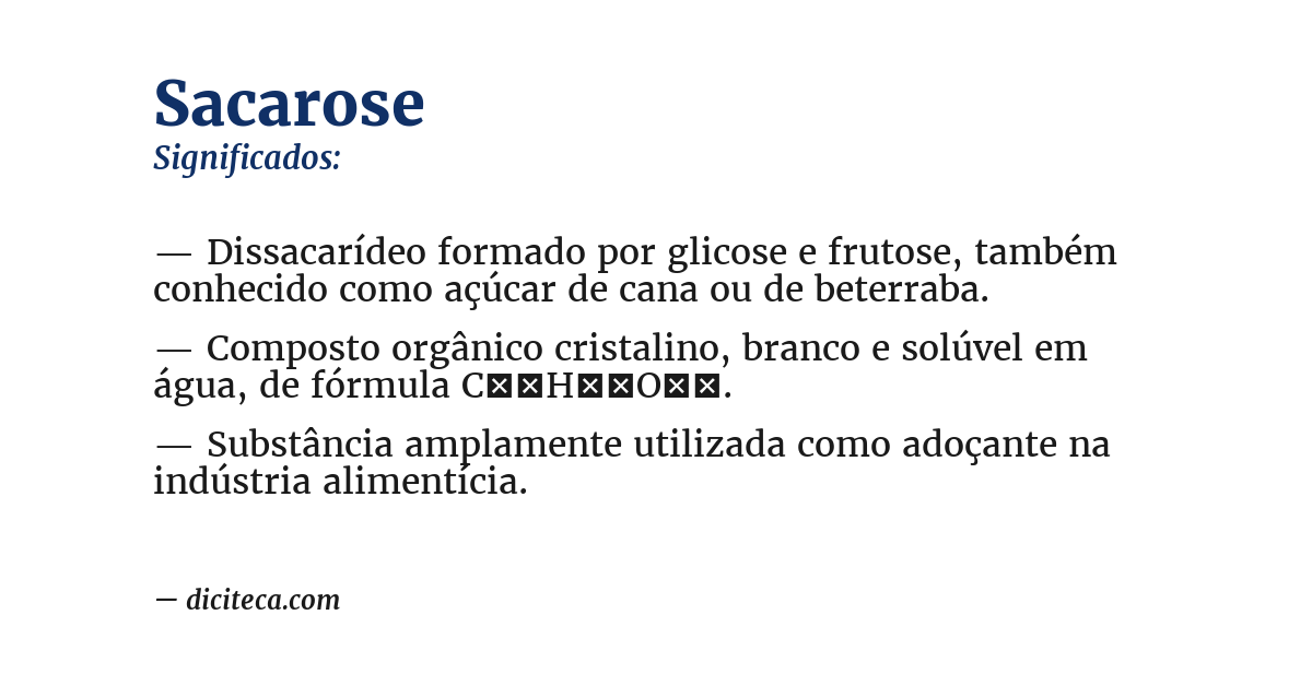 Significado de sacarose