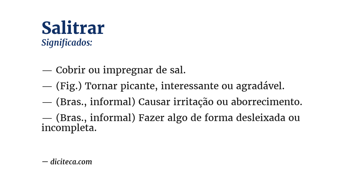 Significado de salitrar
