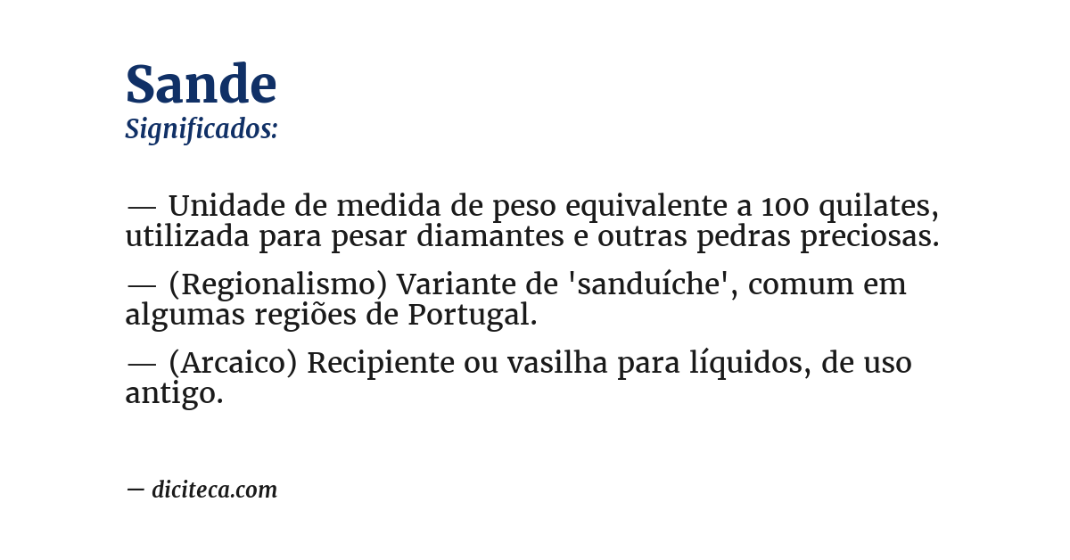 Significado de sande