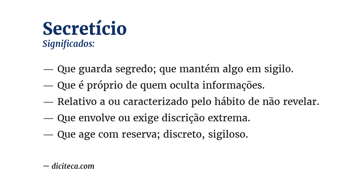 Significado de secretício