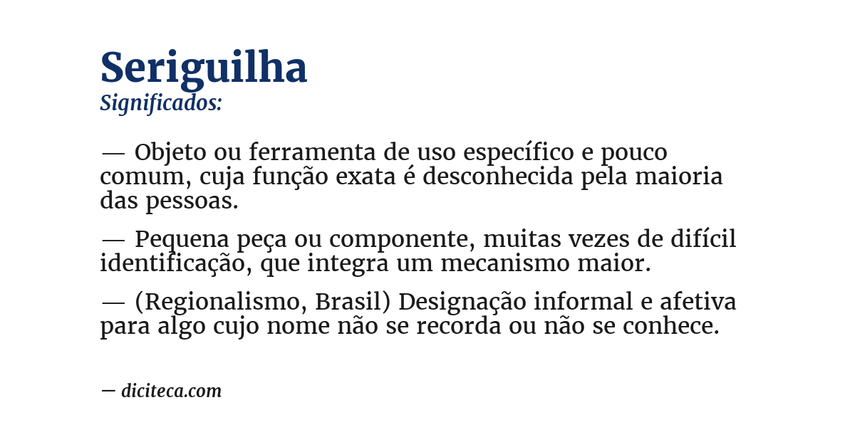 Significado de seriguilha