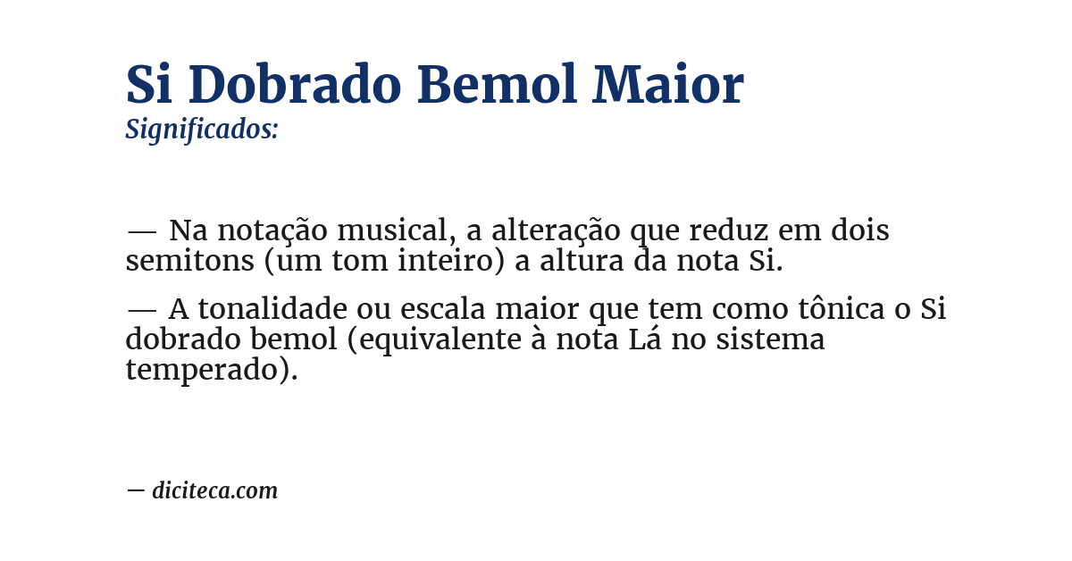 Significado de si dobrado bemol maior