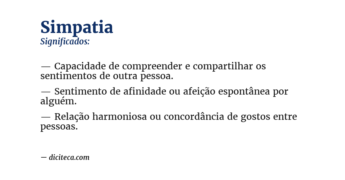 Significado de simpatia