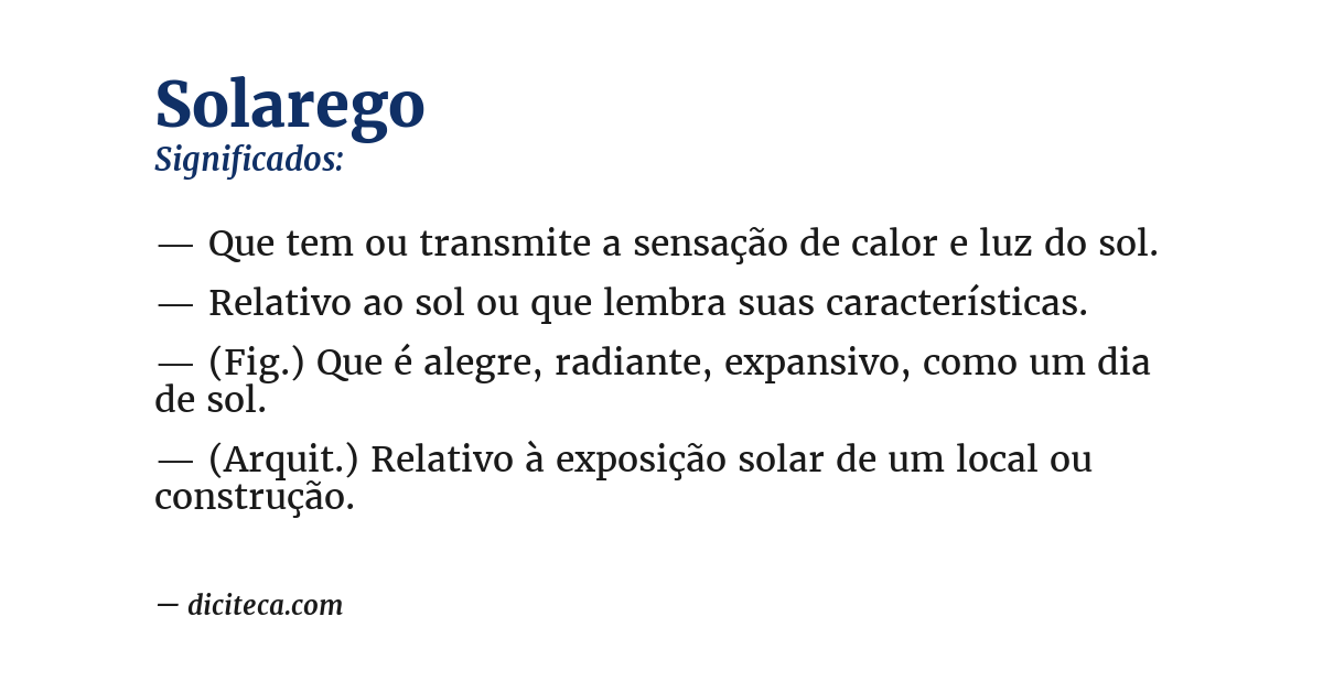 Significado de solarego
