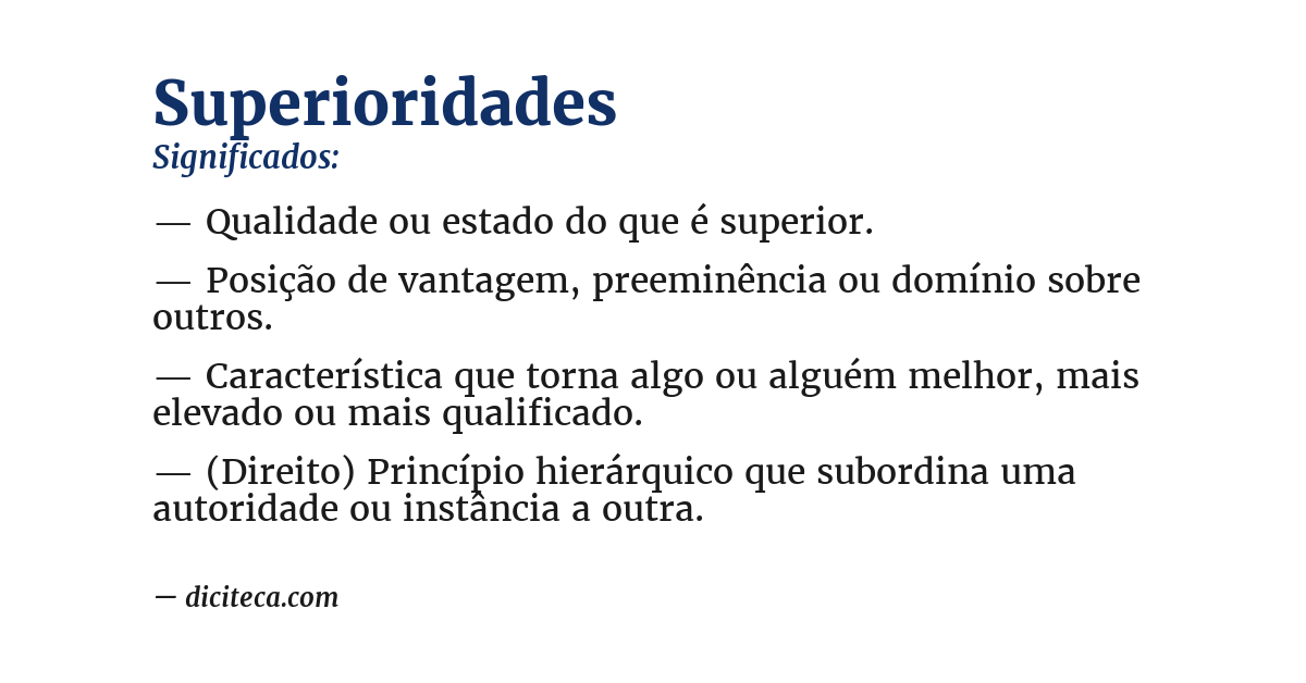 Significado de superioridades