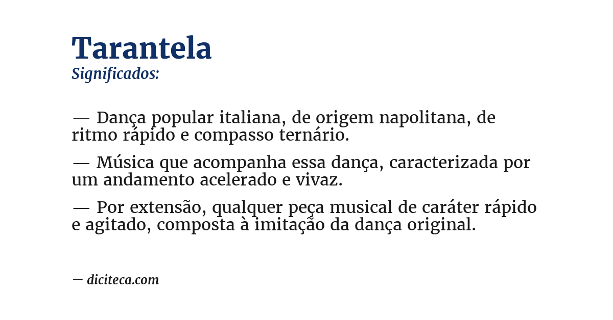 Significado de tarantela