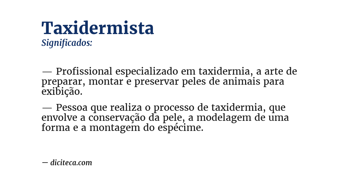 Significado de taxidermista