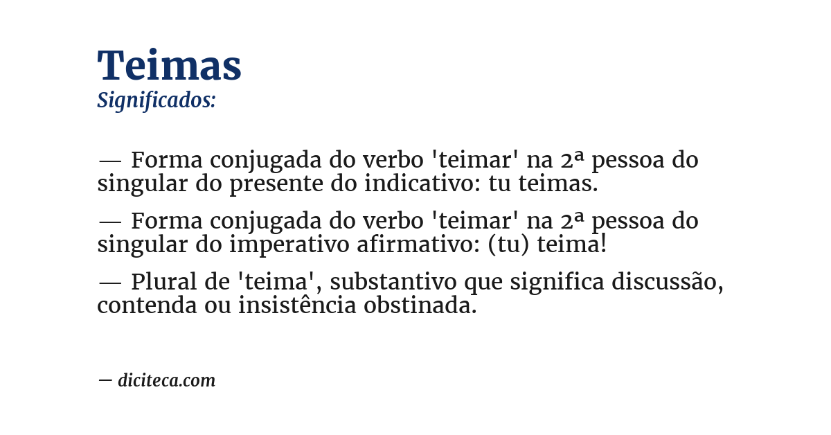 Significado de teimas