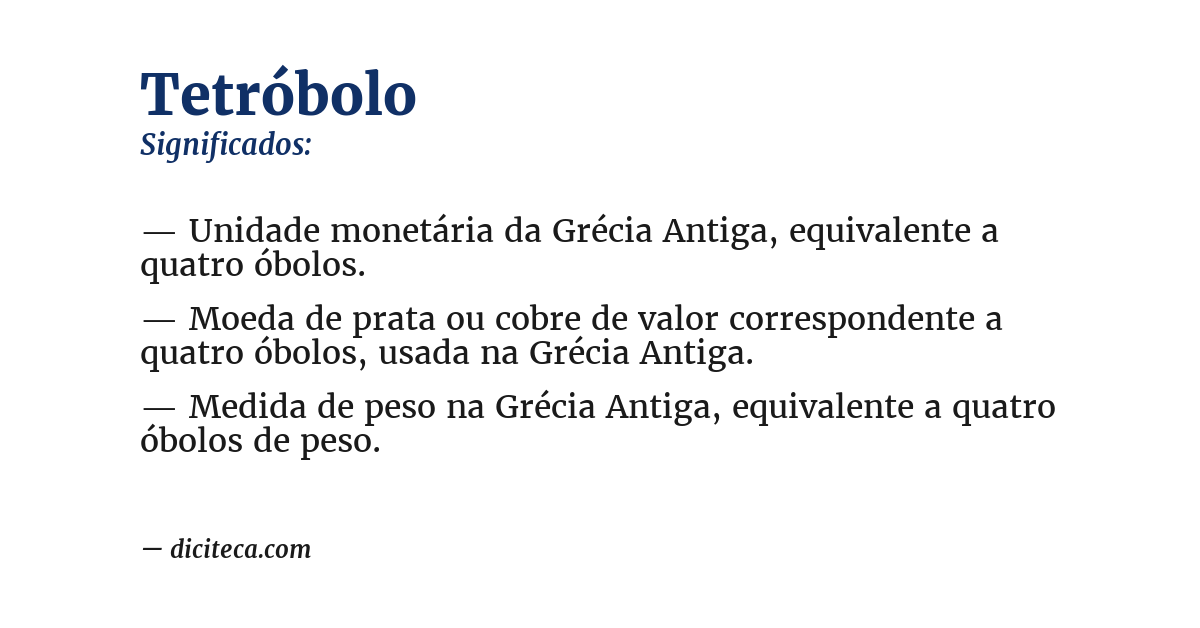 Significado de tetróbolo