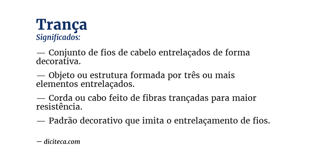 Significado de trança