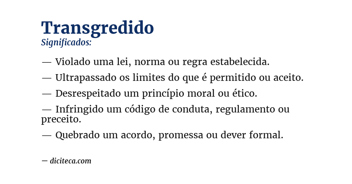 Significado de transgredido