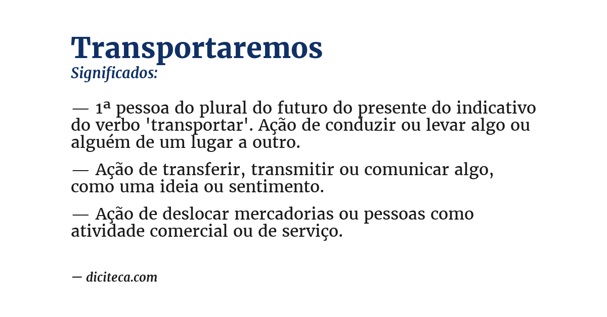 Significado de transportaremos
