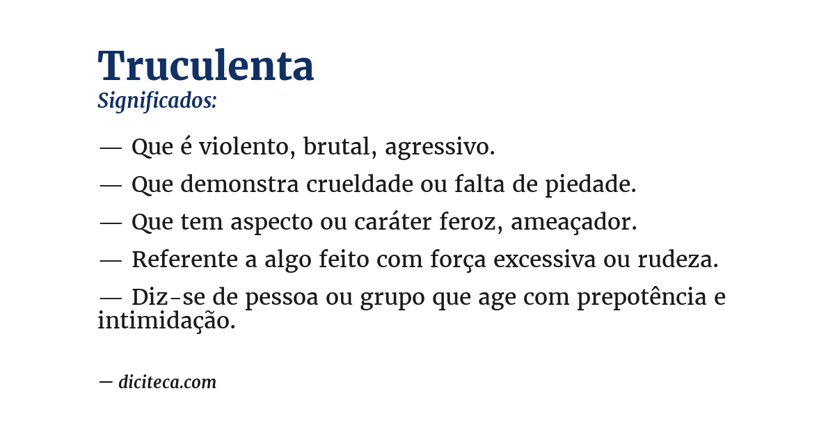 Significado de truculenta