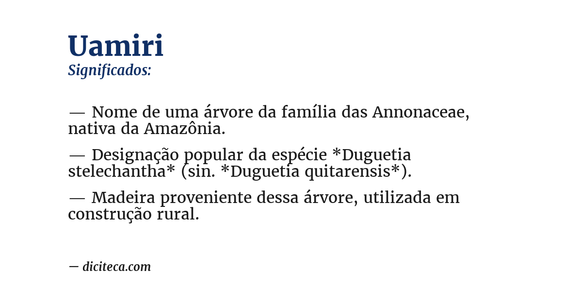 Significado de uamiri