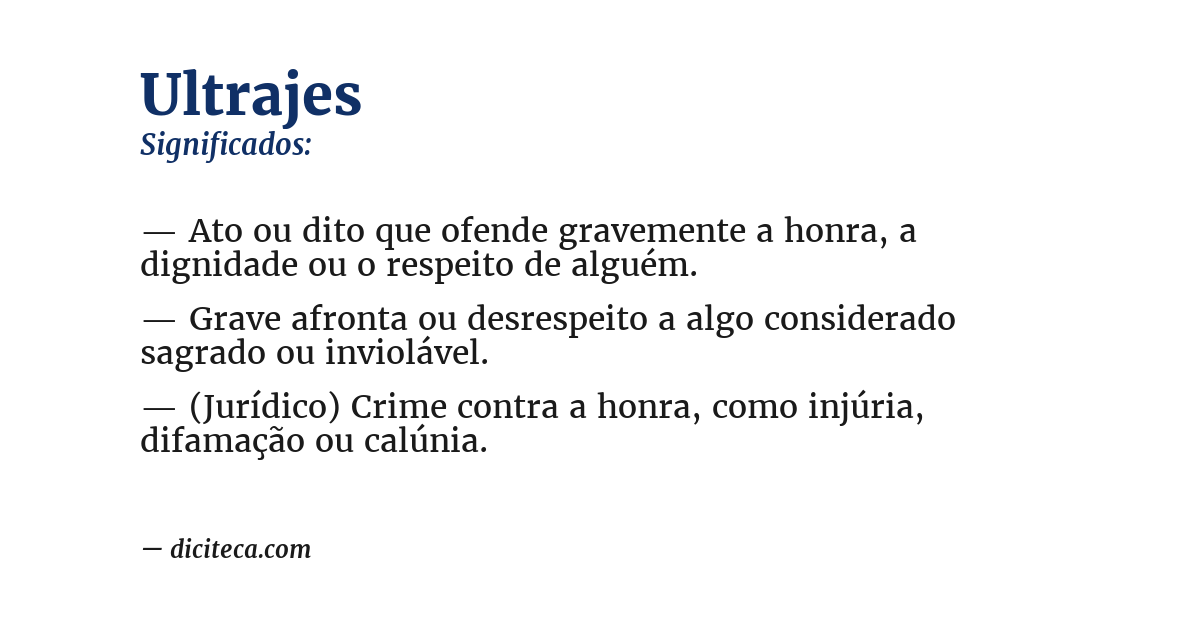 Significado de ultrajes