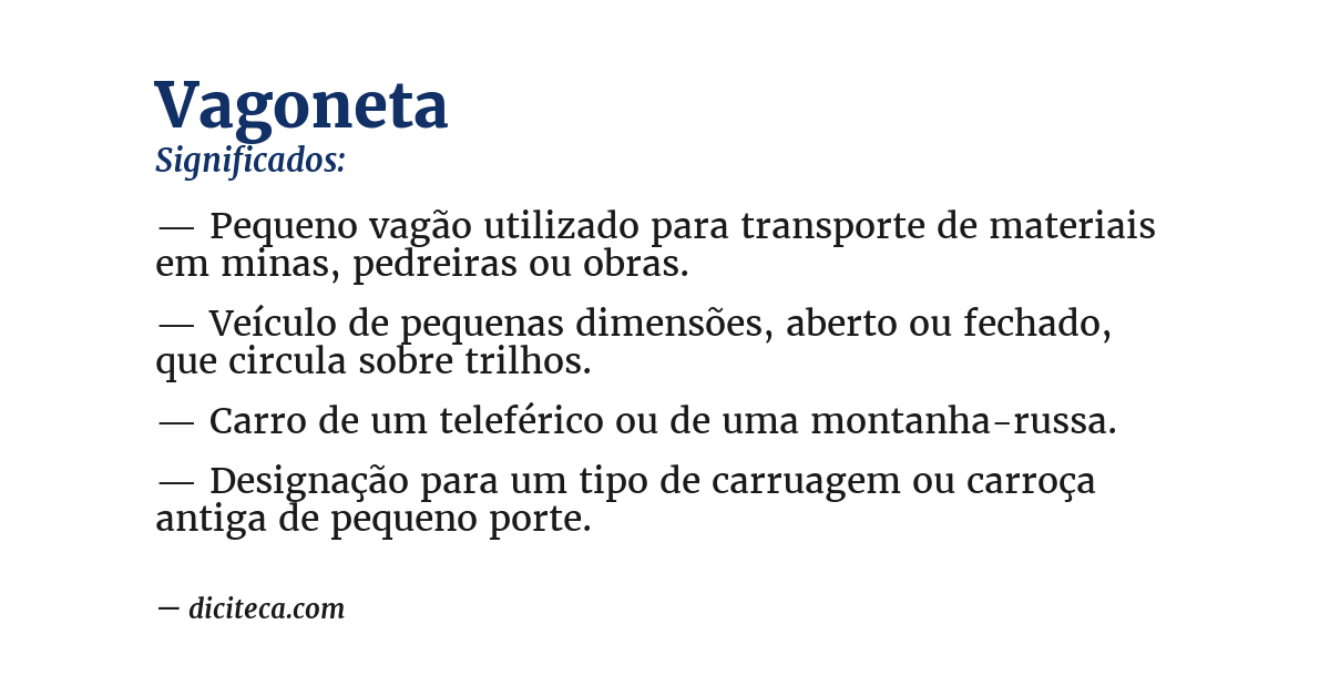 Significado de vagoneta