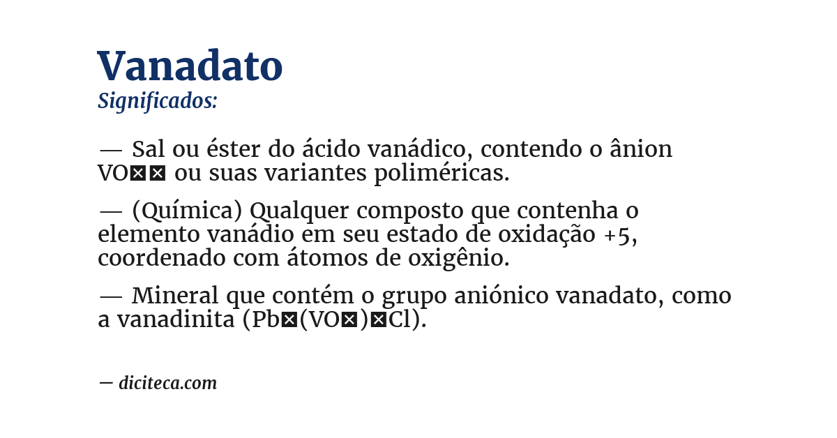 Significado de vanadato