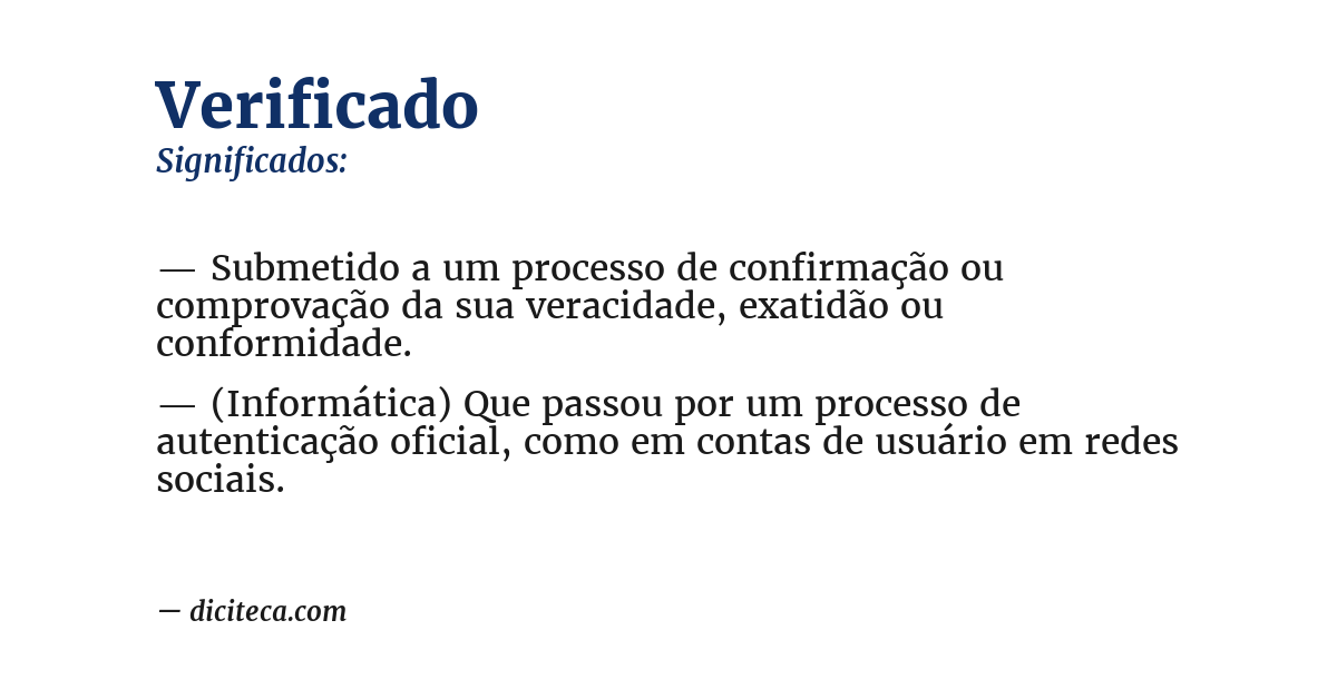 Significado de verificado