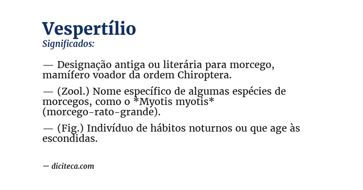 Significado de vespertílio