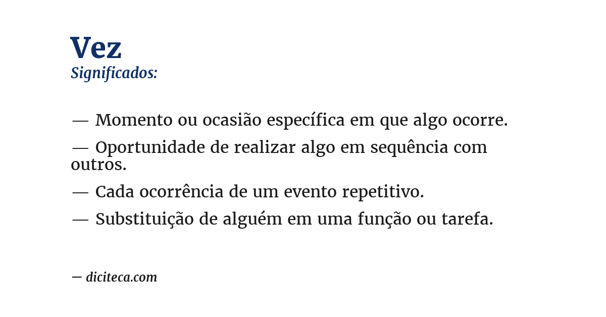 Significado de vez