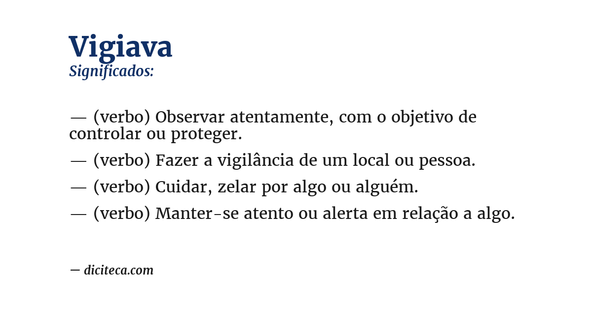 Significado de vigiava