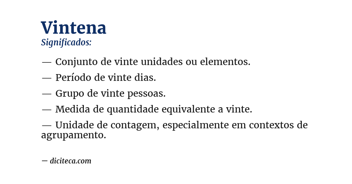 Significado de vintena