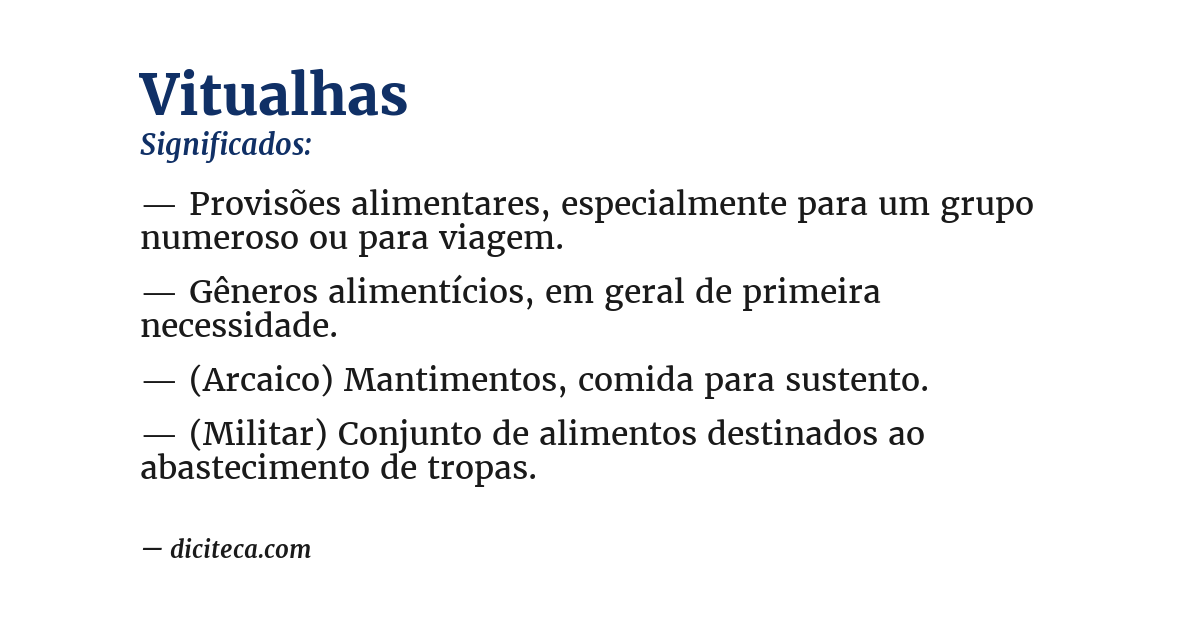 Significado de vitualhas