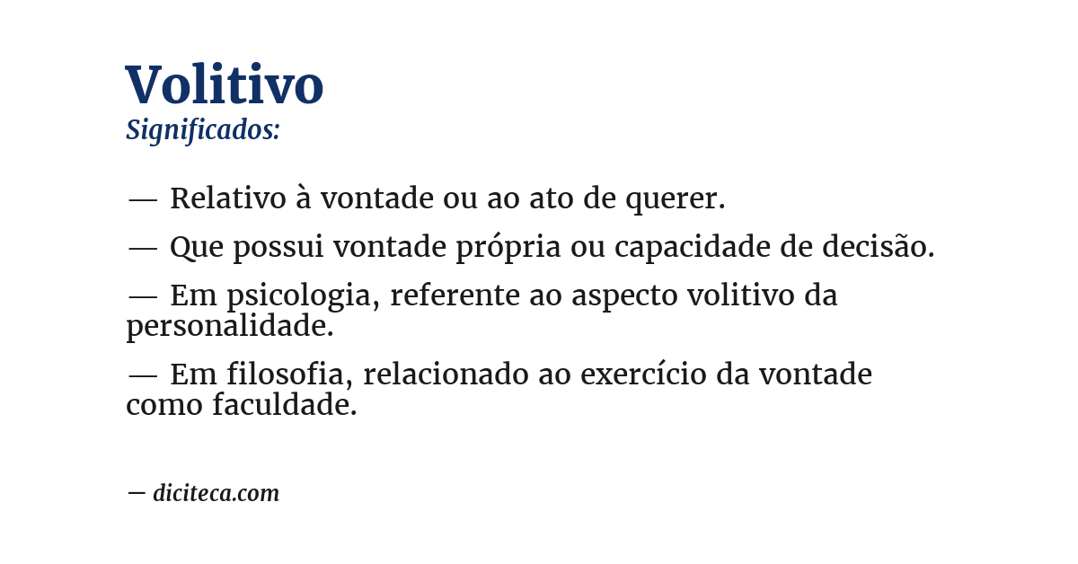 Significado de volitivo