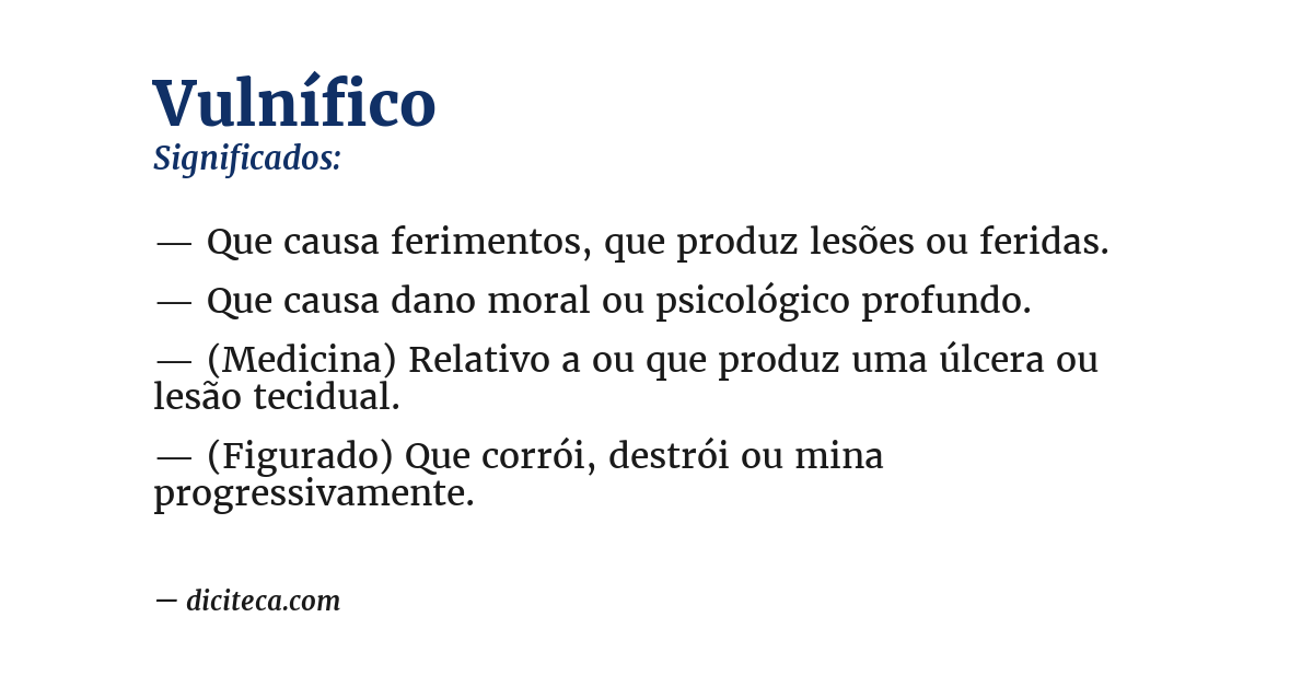 Significado de vulnífico
