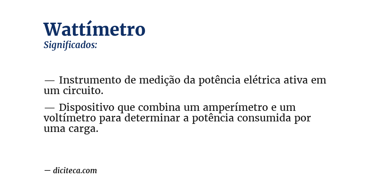 Significado de wattímetro