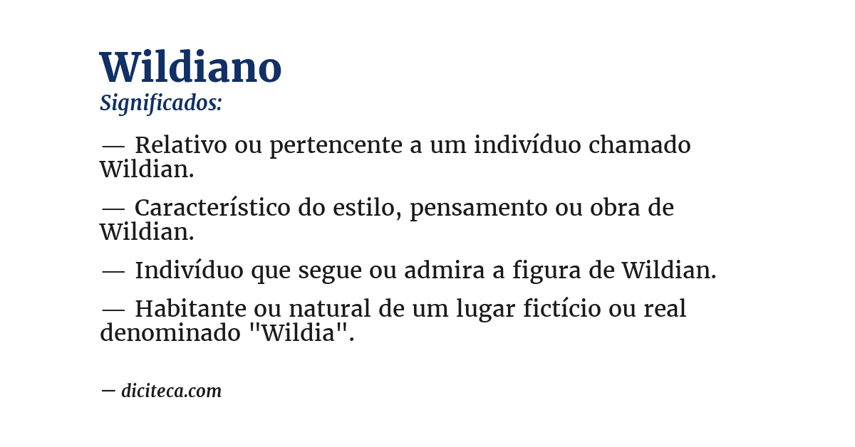 Significado de wildiano