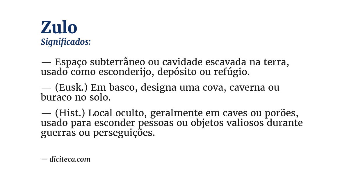 Significado de zulo