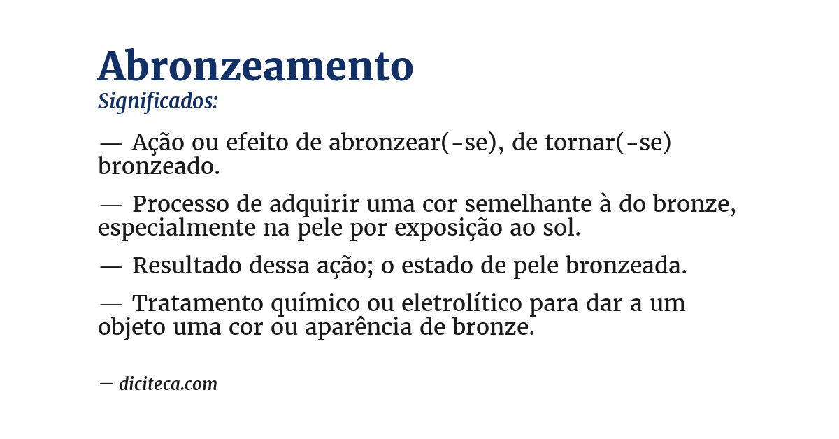 Significado de abronzeamento