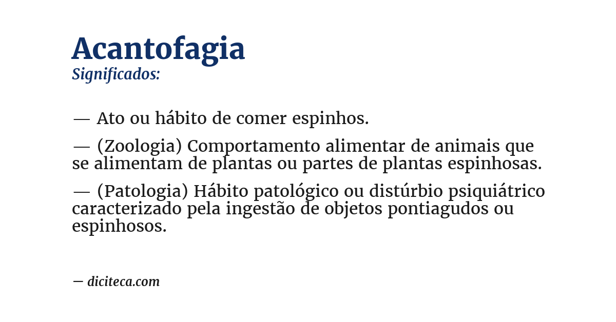 Significado de acantofagia