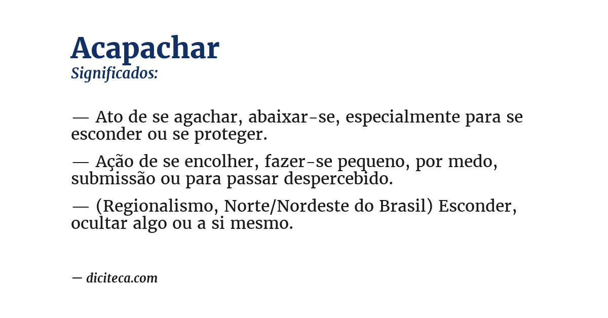 Significado de acapachar