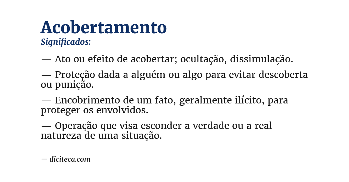 Significado de acobertamento