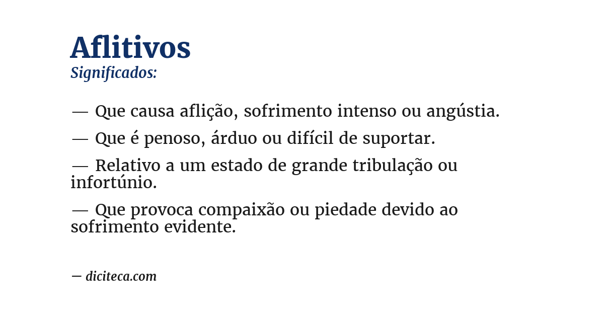 Significado de aflitivos